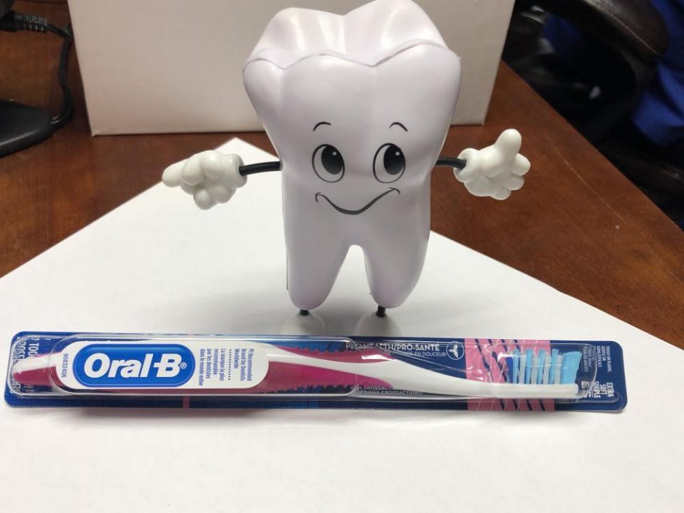 tooth and toothbrush mockup